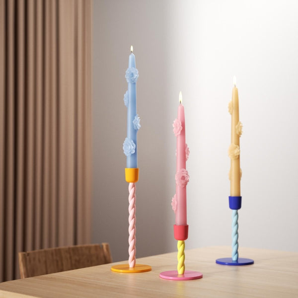 Camellia's Grace Taper Candle Silicone MoldTaper Candle MoldLZ0713