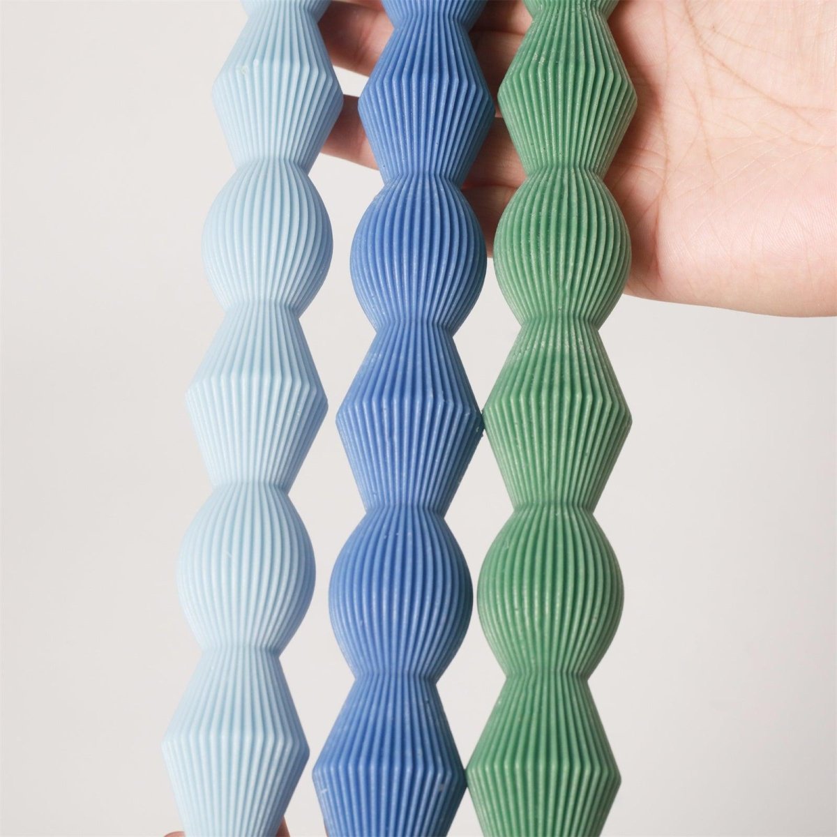 Geometric Hourglass Ribbed Long Taper Candle Silicone MoldTaper Candle MoldLZ0717