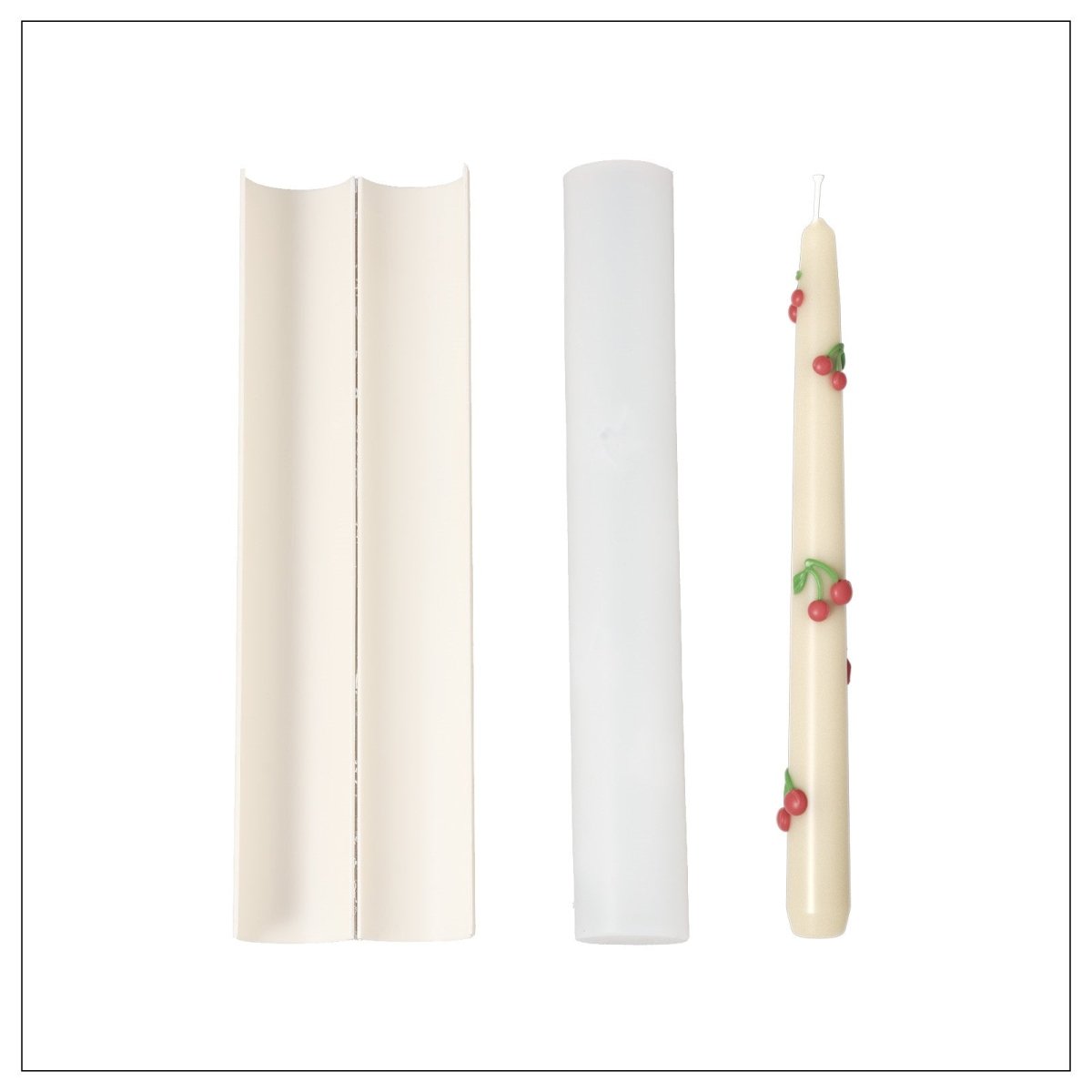 Cherry Sprinkle Taper Candle Silicone MoldTaper Candle MoldLZ0749