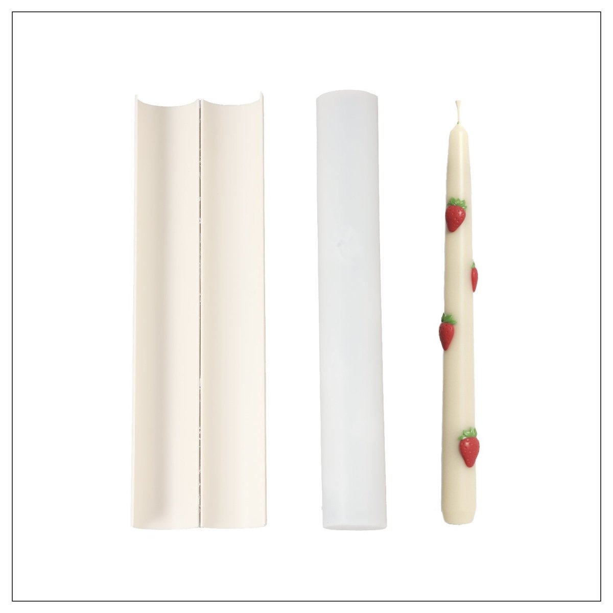 Strawberry Dreamlight Taper Candle Silicone MoldTaper Candle MoldLZ0755