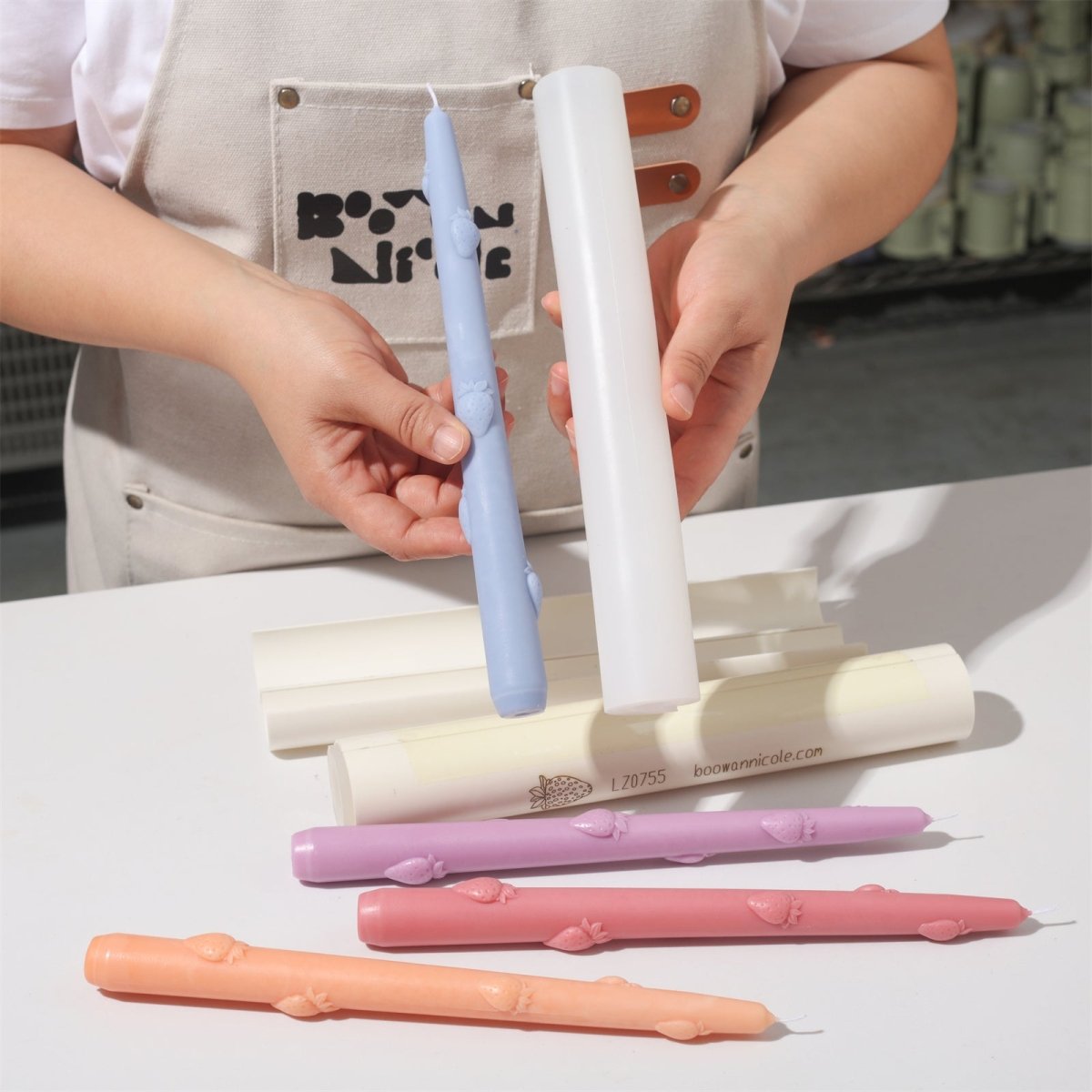 Strawberry Dreamlight Taper Candle Silicone MoldTaper Candle MoldLZ0755