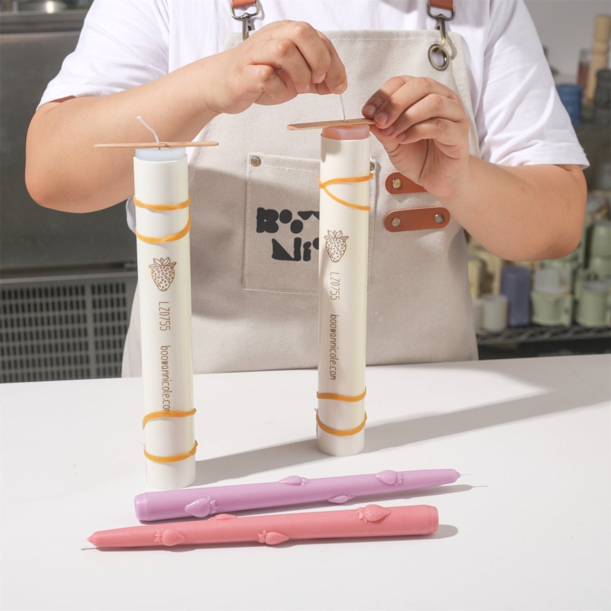 Strawberry Dreamlight Taper Candle Silicone MoldTaper Candle MoldLZ0755