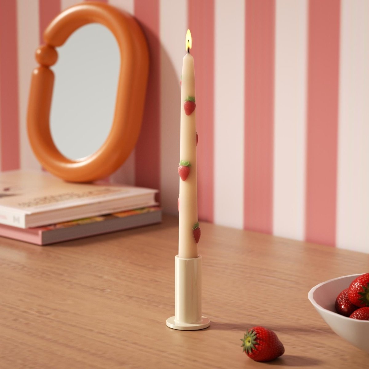 Strawberry Dreamlight Taper Candle Silicone MoldTaper Candle MoldLZ0755