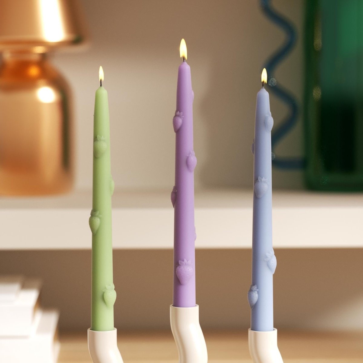 Strawberry Dreamlight Taper Candle Silicone MoldTaper Candle MoldLZ0755