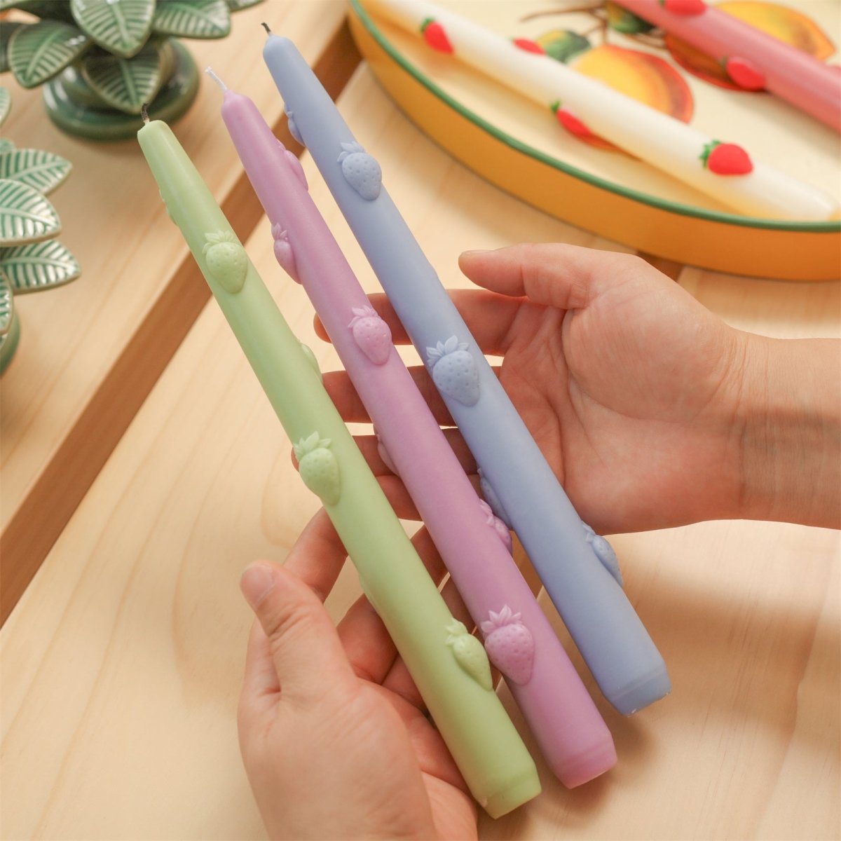 Strawberry Dreamlight Taper Candle Silicone MoldTaper Candle MoldLZ0755