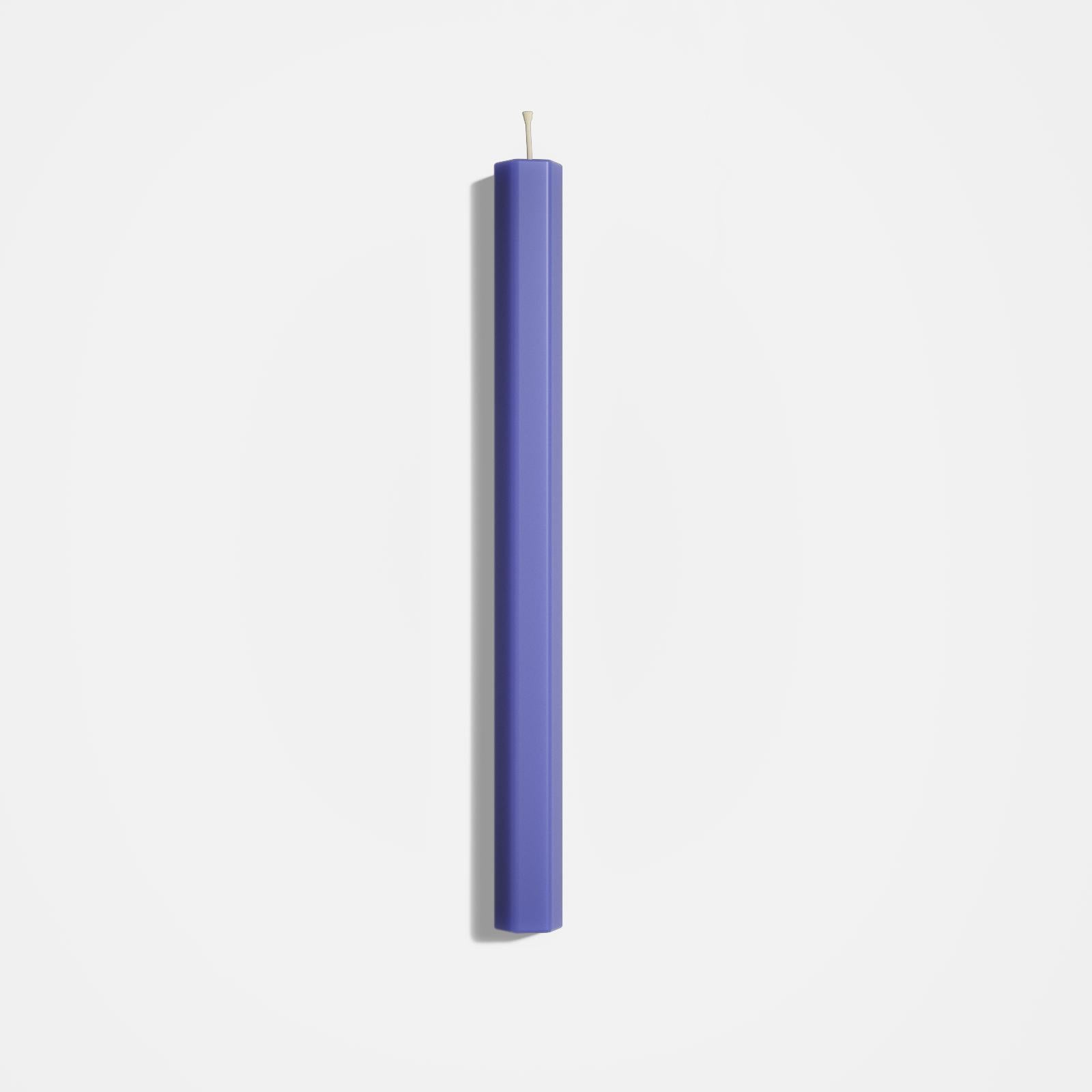 Blue hexa glow taper candle-Boowan Nicole