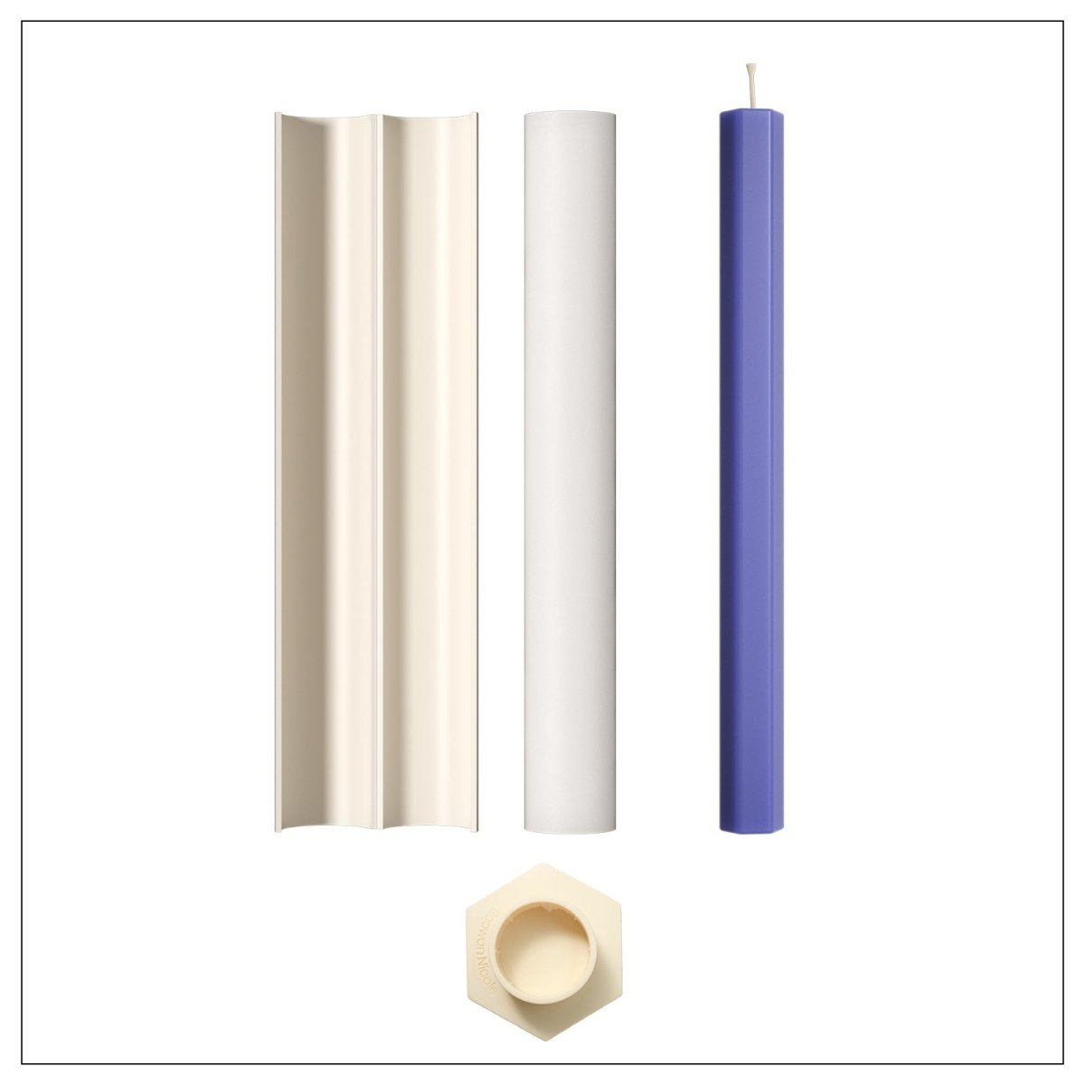 Hexa Glow Taper Candle Silicone MoldTaper Candle MoldLZ0832+A0358