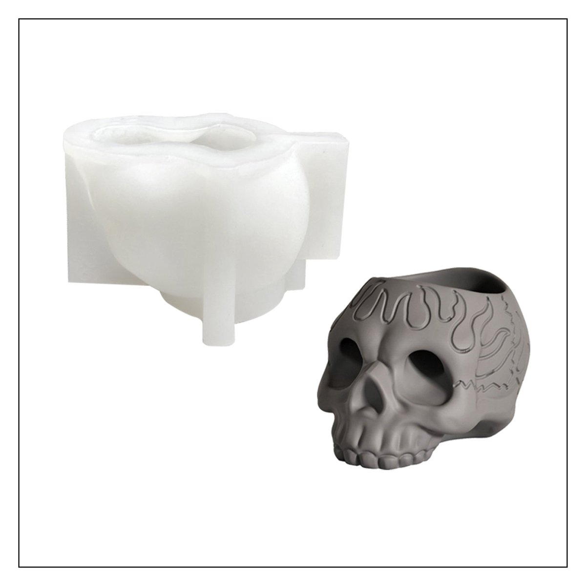 Spooklight Skull Candle Holder Silicone MoldCandle Holder MoldSH0826
