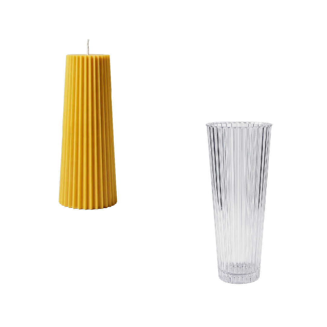 Tapered Fluted Acrylic Pillar Candle Mold
