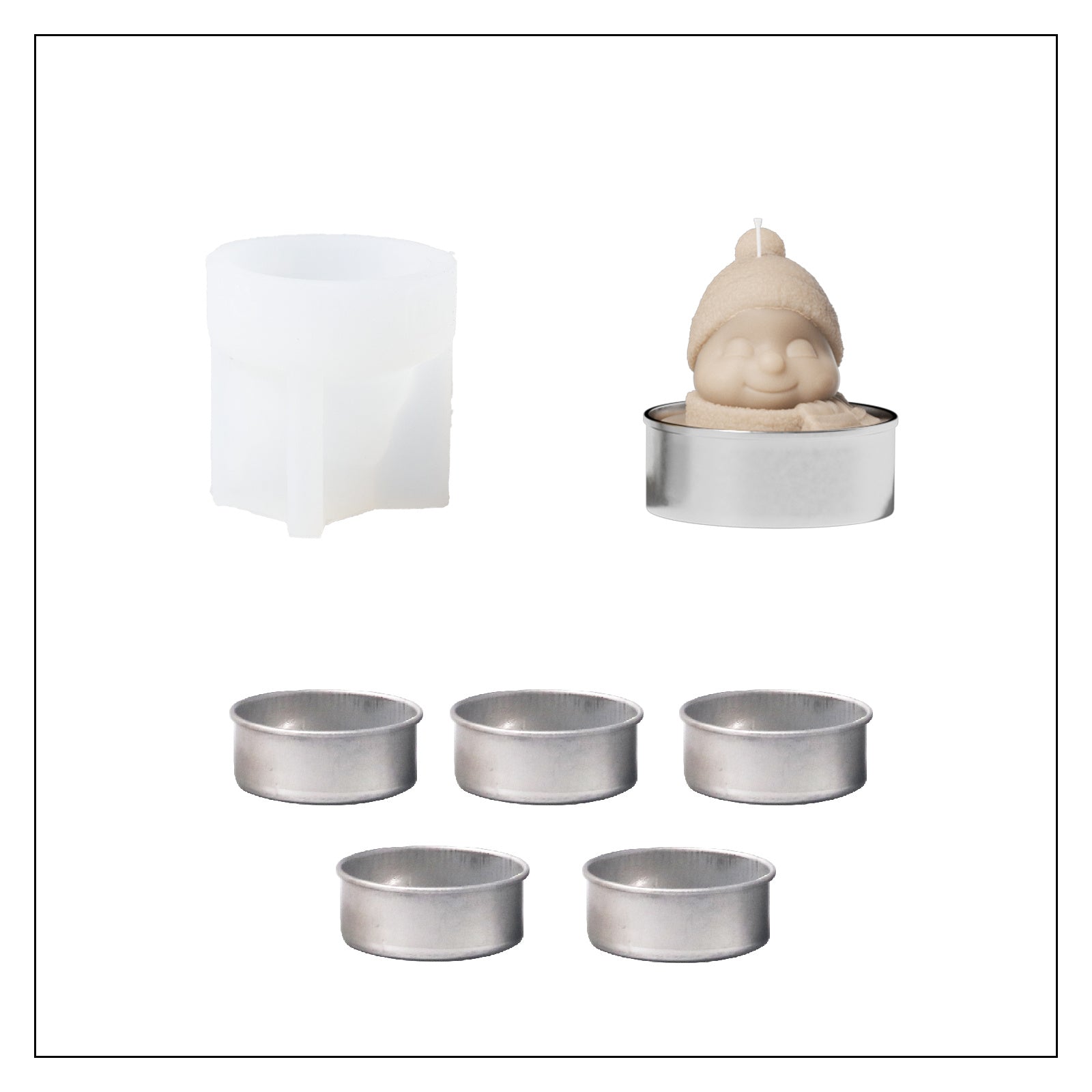 Jolly Winter Characters Tealight Candle Silicone Mold Collection
