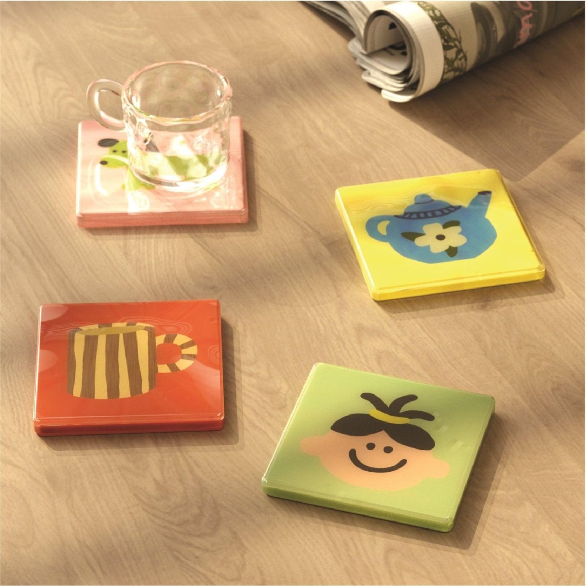 Tea Time Tales Handcrafted Coaster SetCoasterK054-55-56-57