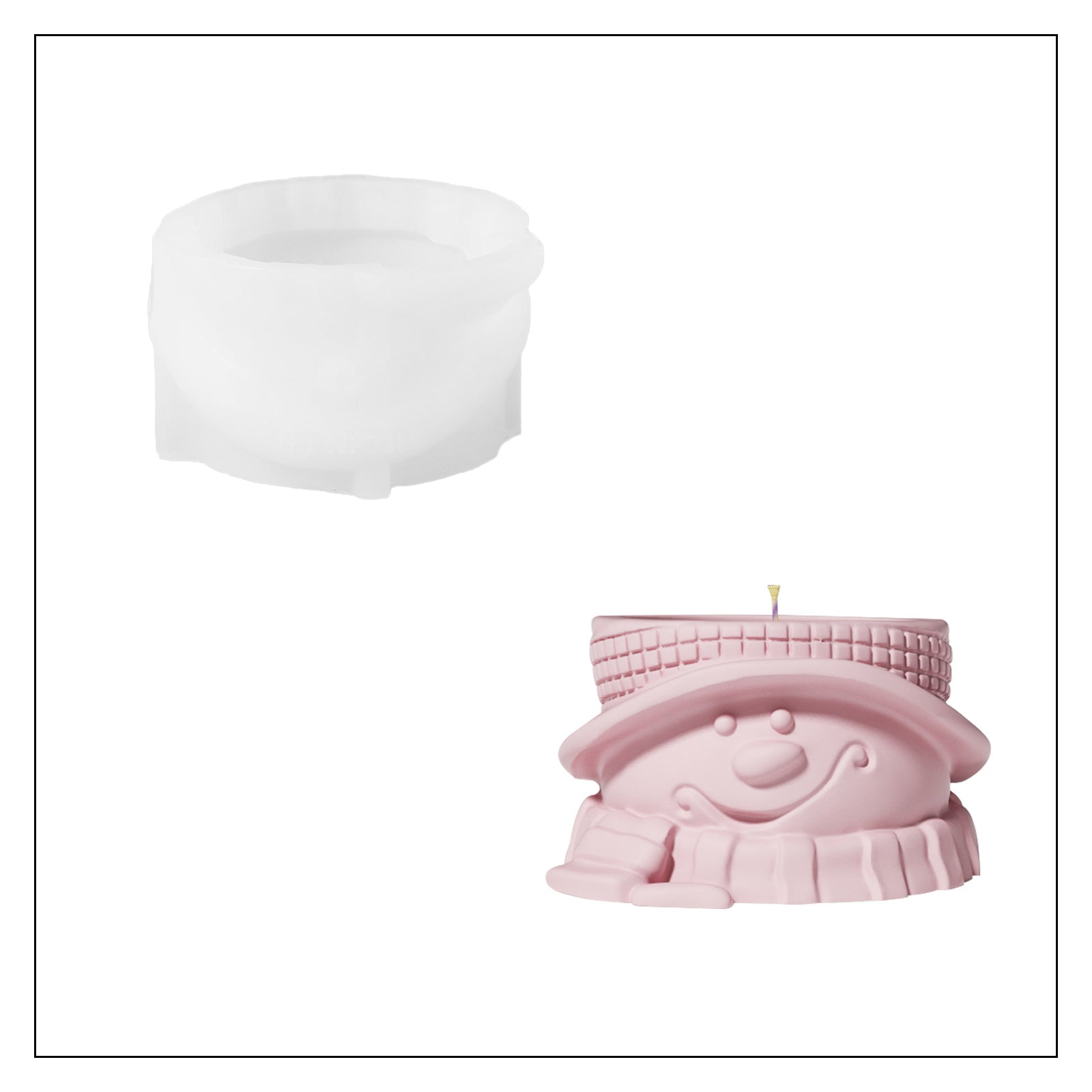 Christmas Snowman Tealight Candle Holder Silicone Mold