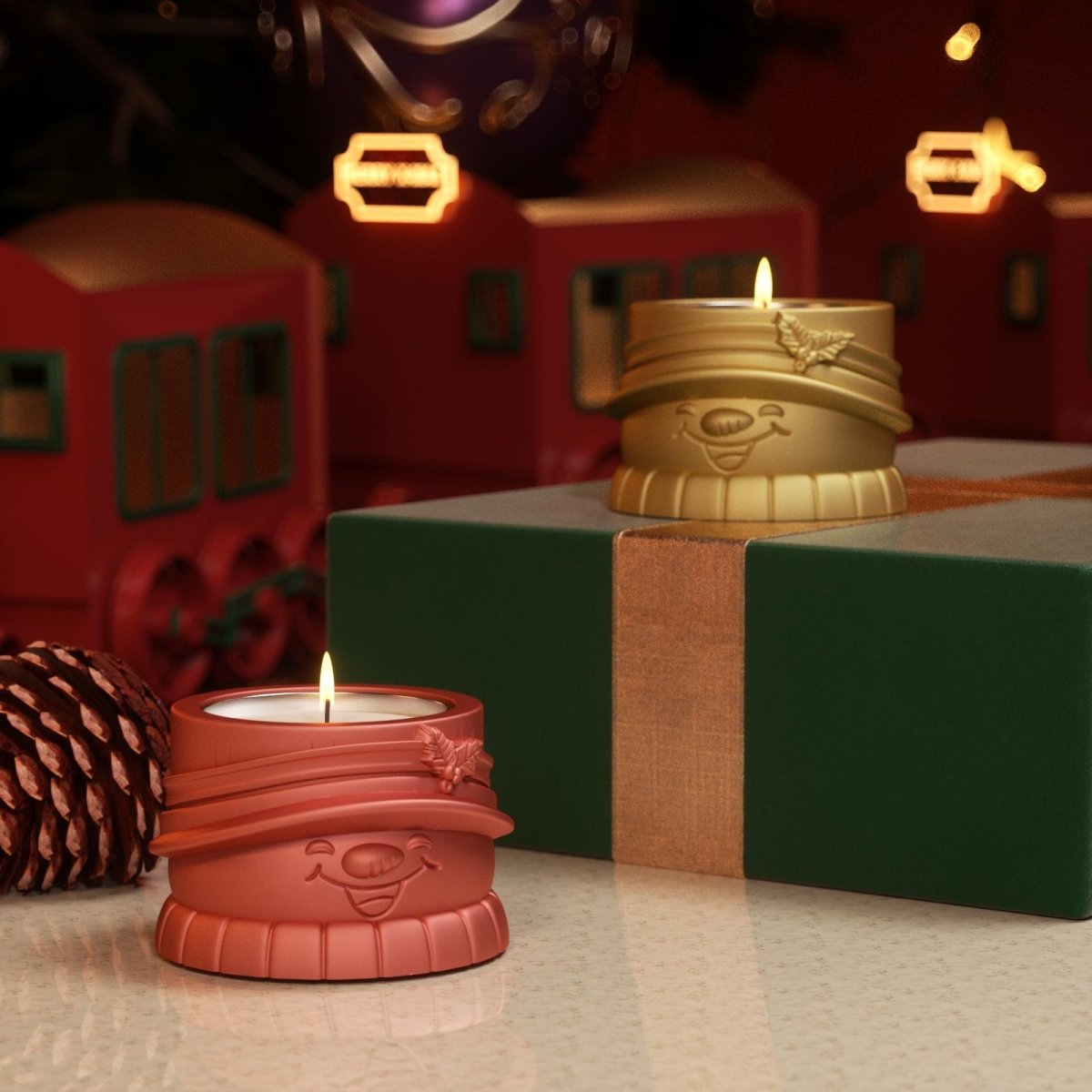 Christmas Snowman Tealight Candle Holder Silicone Mold CollectionCandle Holder MoldSH0958