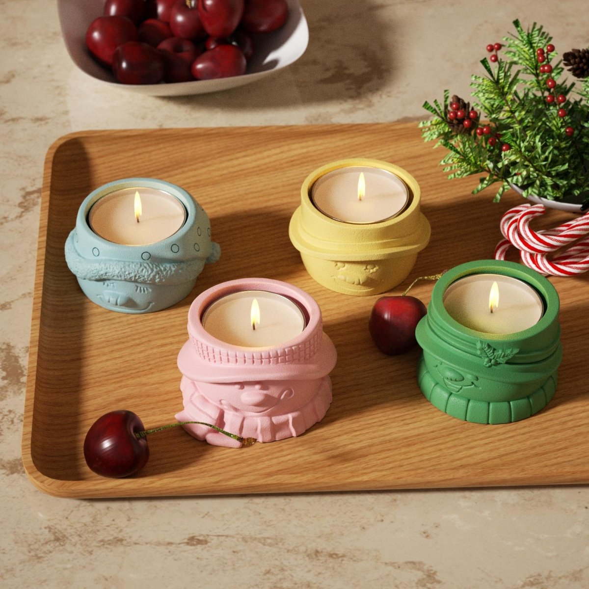 Christmas Snowman Tealight Candle Holder Silicone Mold CollectionCandle Holder MoldSH0958