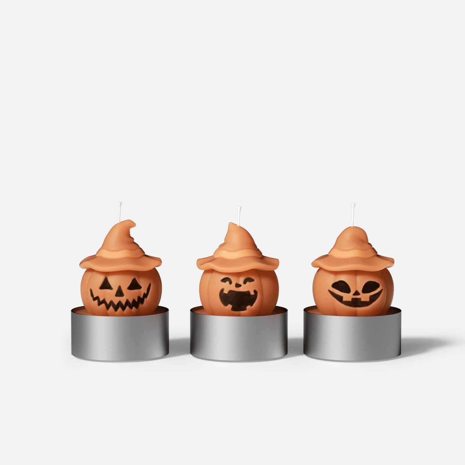 Witch's Hat - Spooky Smile Pumpkin Tealight Candle Silicone Mold Collection for Halloween