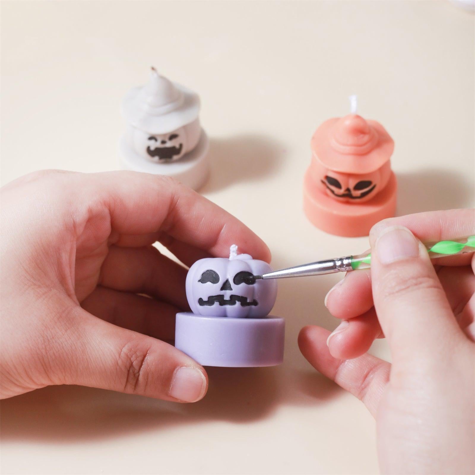 Ghostly Grin - Spooky Smile Pumpkin Tealight Candle Silicone Mold Collection for Halloween