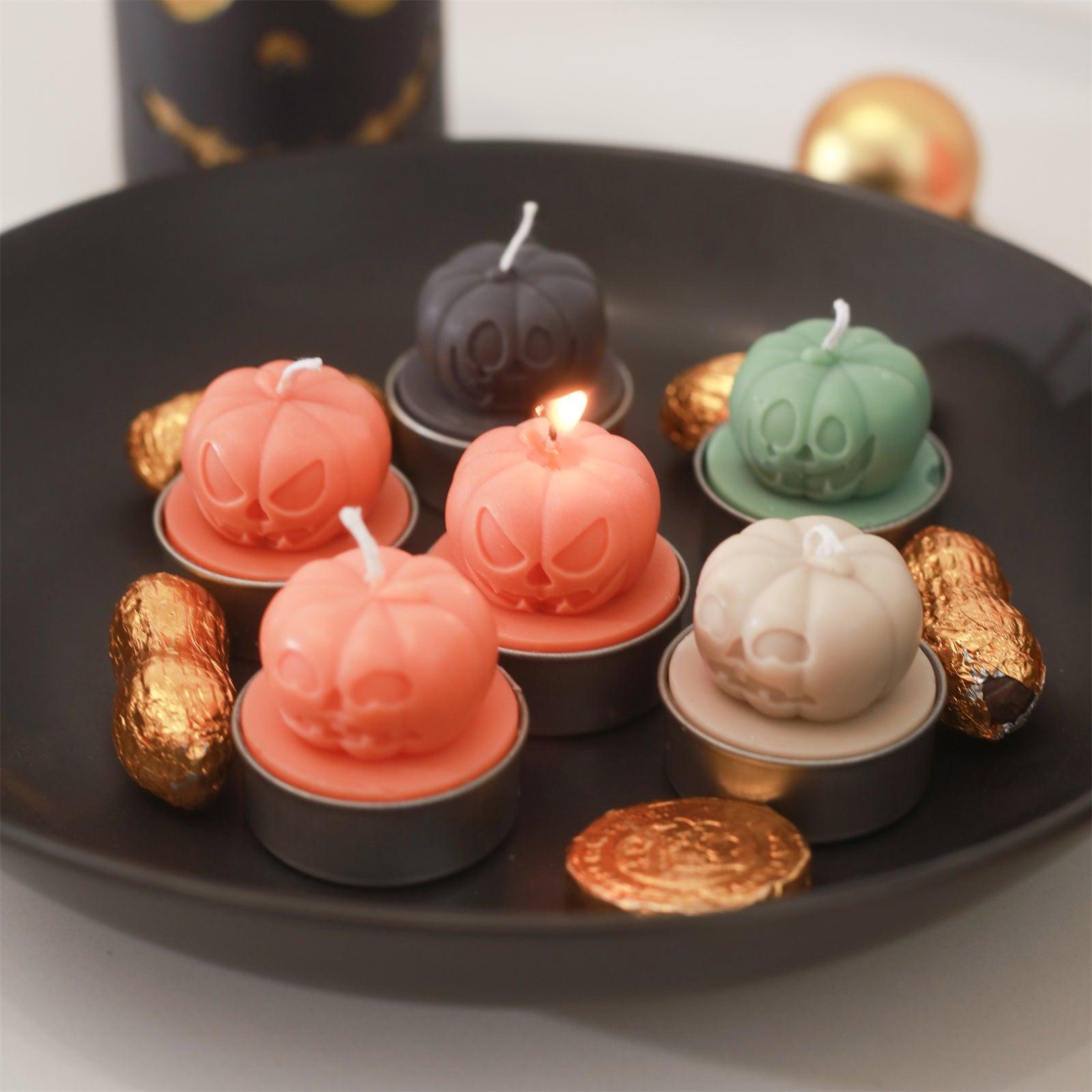 Ghostly Grin - Spooky Smile Pumpkin Tealight Candle Silicone Mold Collection for Halloween
