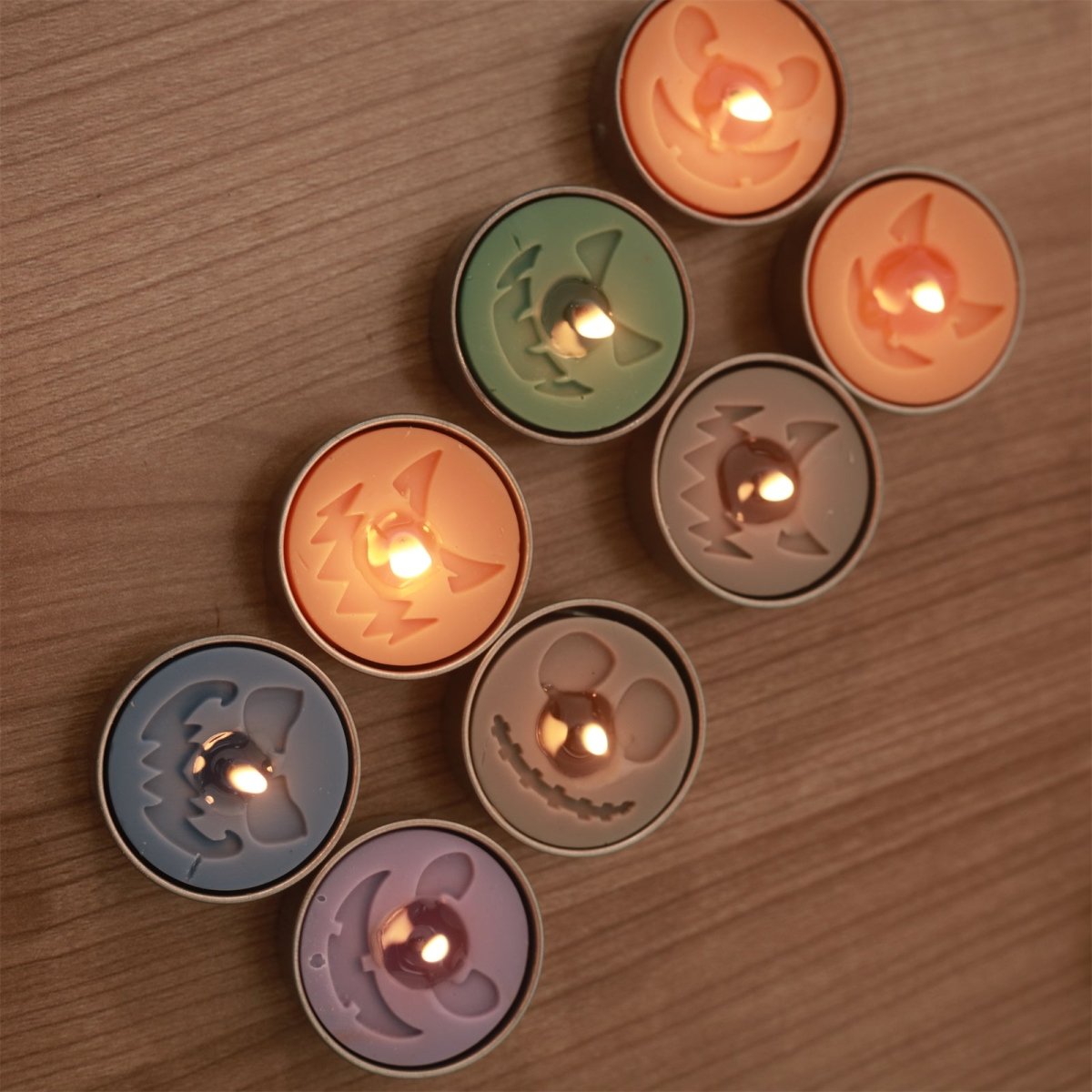 Haunted Grins Tealight Candle Silicone Mold Collection for Halloween3D Candle MoldLZ0741+(A0305*5)