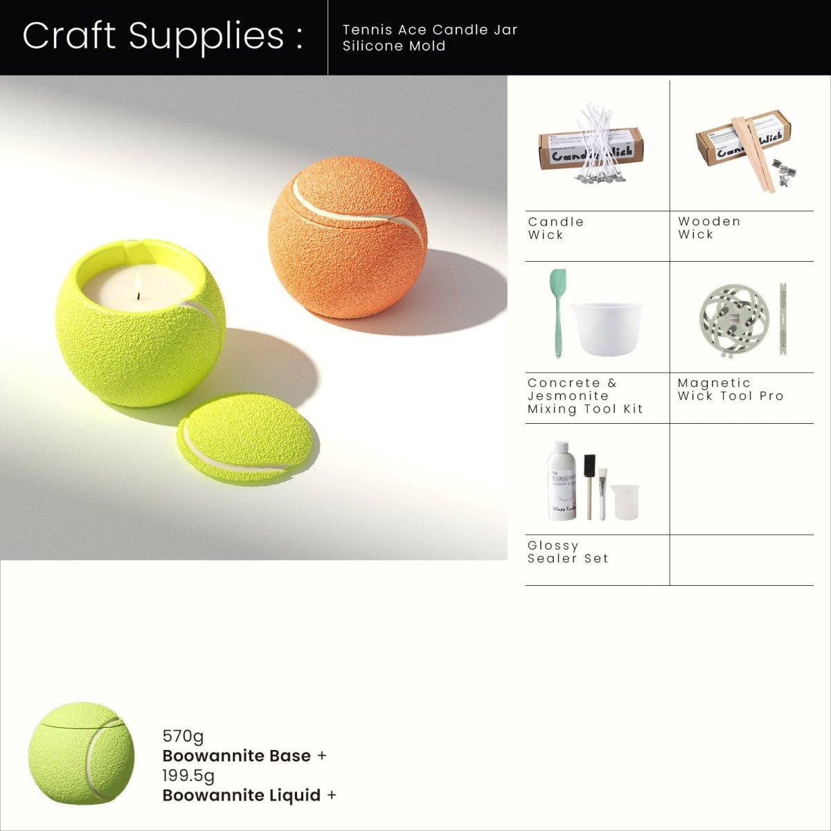 Tennis Ace Candle Jar Silicone MoldCandle Jar MoldSH1312-1-2
