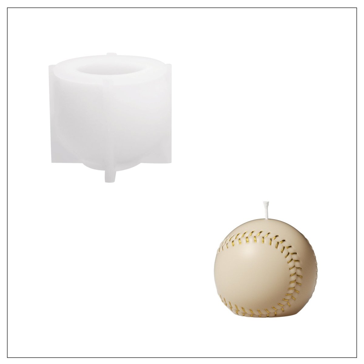 The Baseball Candle Silicone Mold3D Candle MoldLZ0896