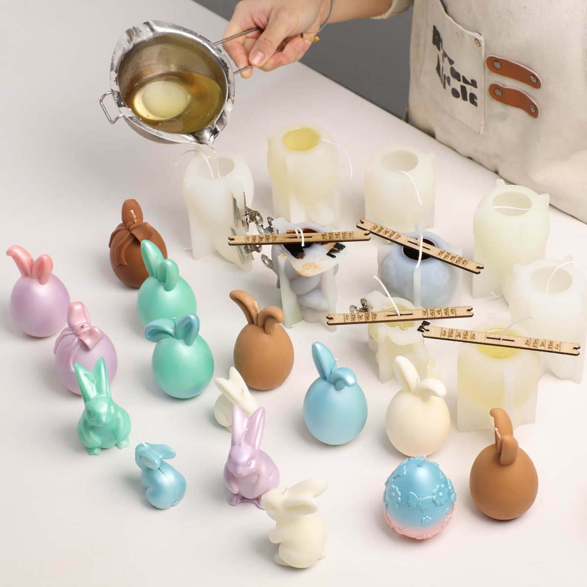 The Bunny Egg Parade Candle Silicone Mold Collection3D Candle MoldLZ1019