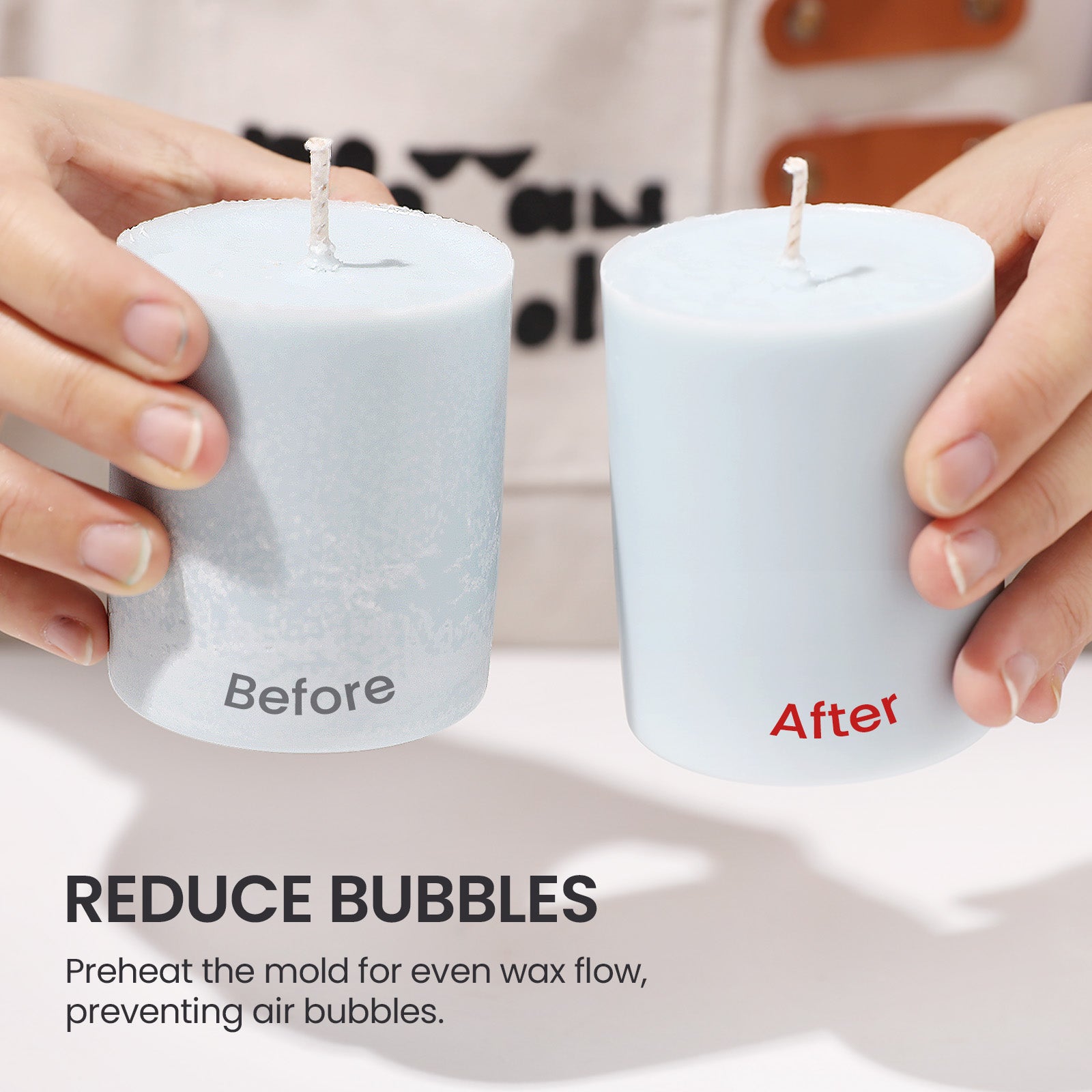 Preheat the mold for even wax flow,preventing air bubbles- Boowan Nicole