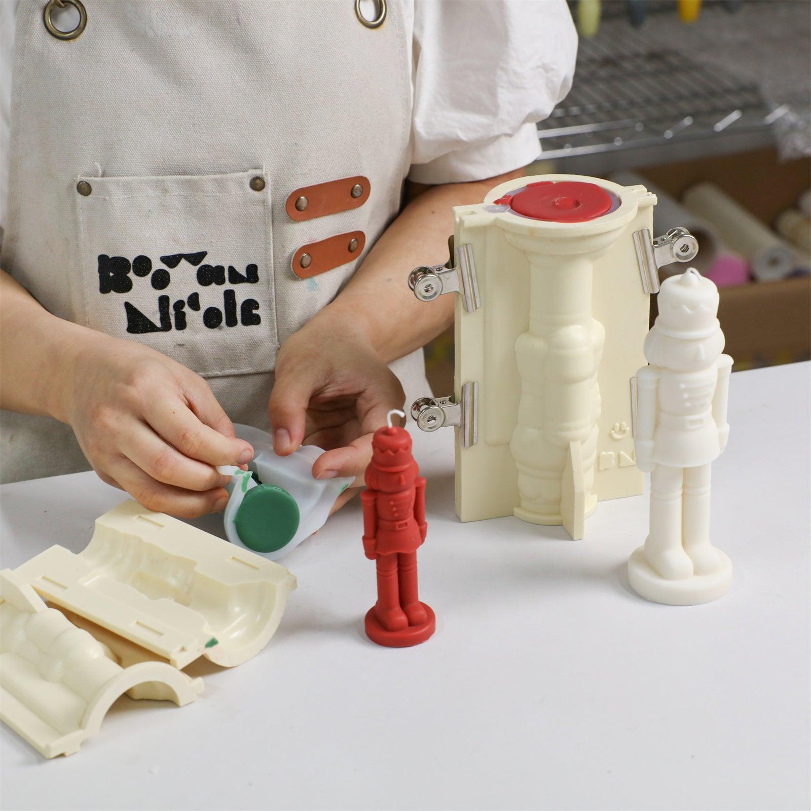 Demolding nutcracker candles from silicone molds with clean, defined shapes - Boowan Nicole