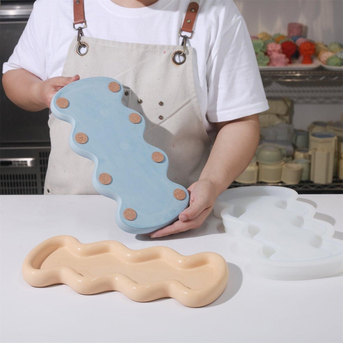 Aqua Ripple Tray Silicone MoldTray MoldSH1088(A0315*20)