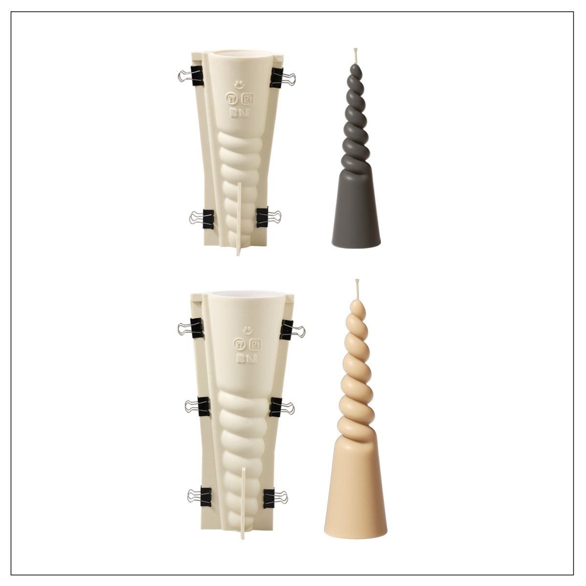 Get the small & large twisted pillar candles mold - Boowan Nicole