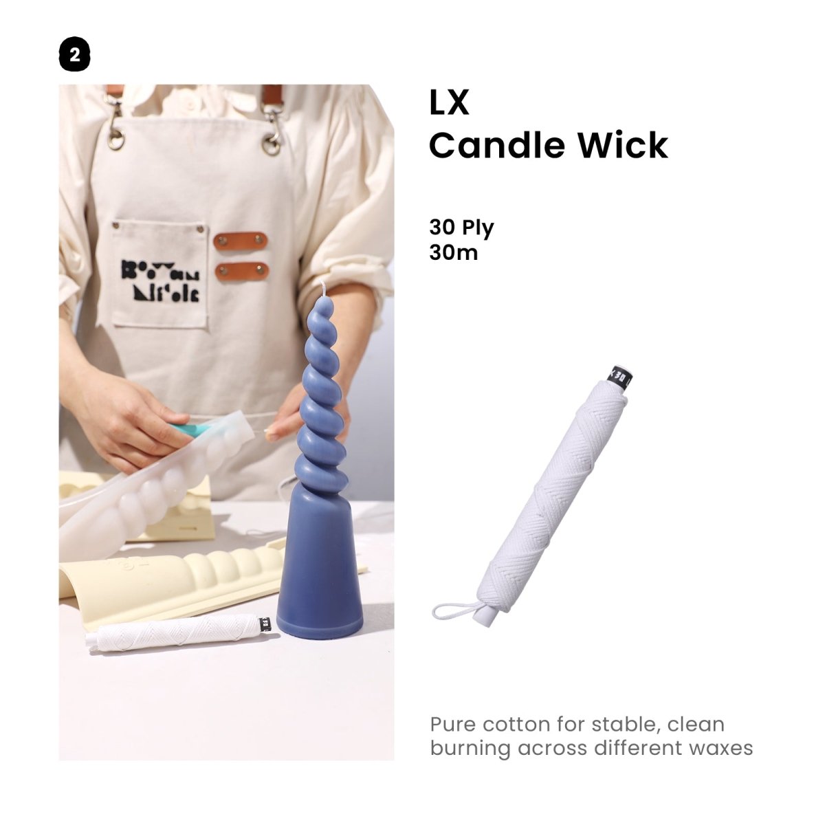 Get the 30 Ply LX Candle Wick - Boowan Nicole