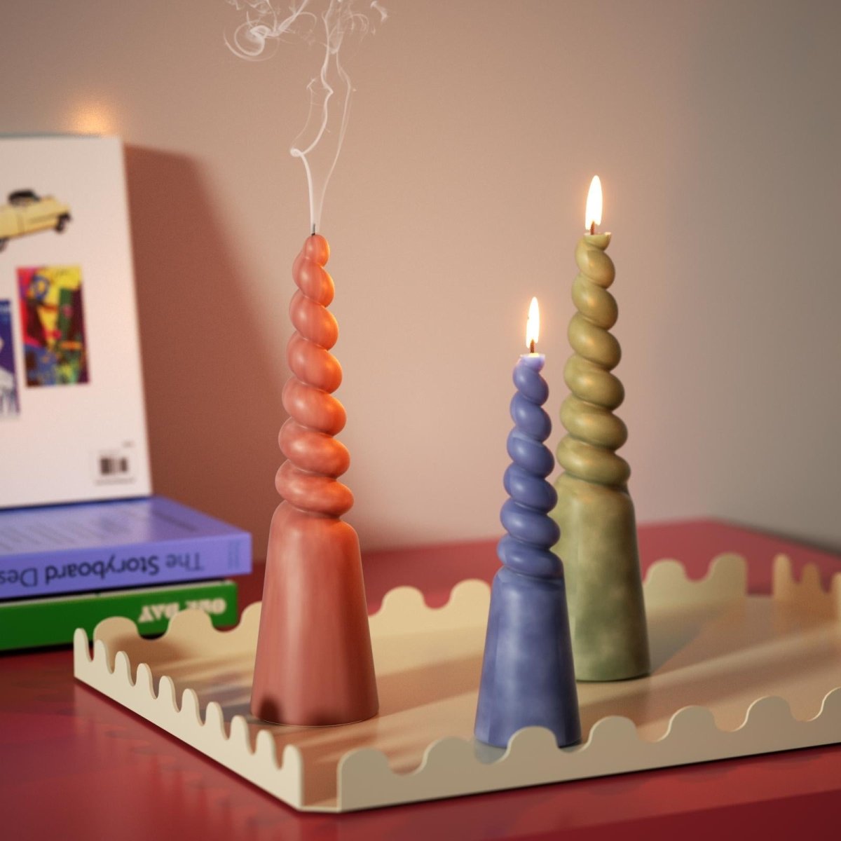 Unicorn Flame Pillar Candle Silicone Mold Collection3D Candle MoldLZ0859