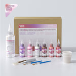 Valentine limited edition candle varnish set with shimmer colors, brushes, silicone cups, and diluent for decorative candle finishing - Boowan Nicole