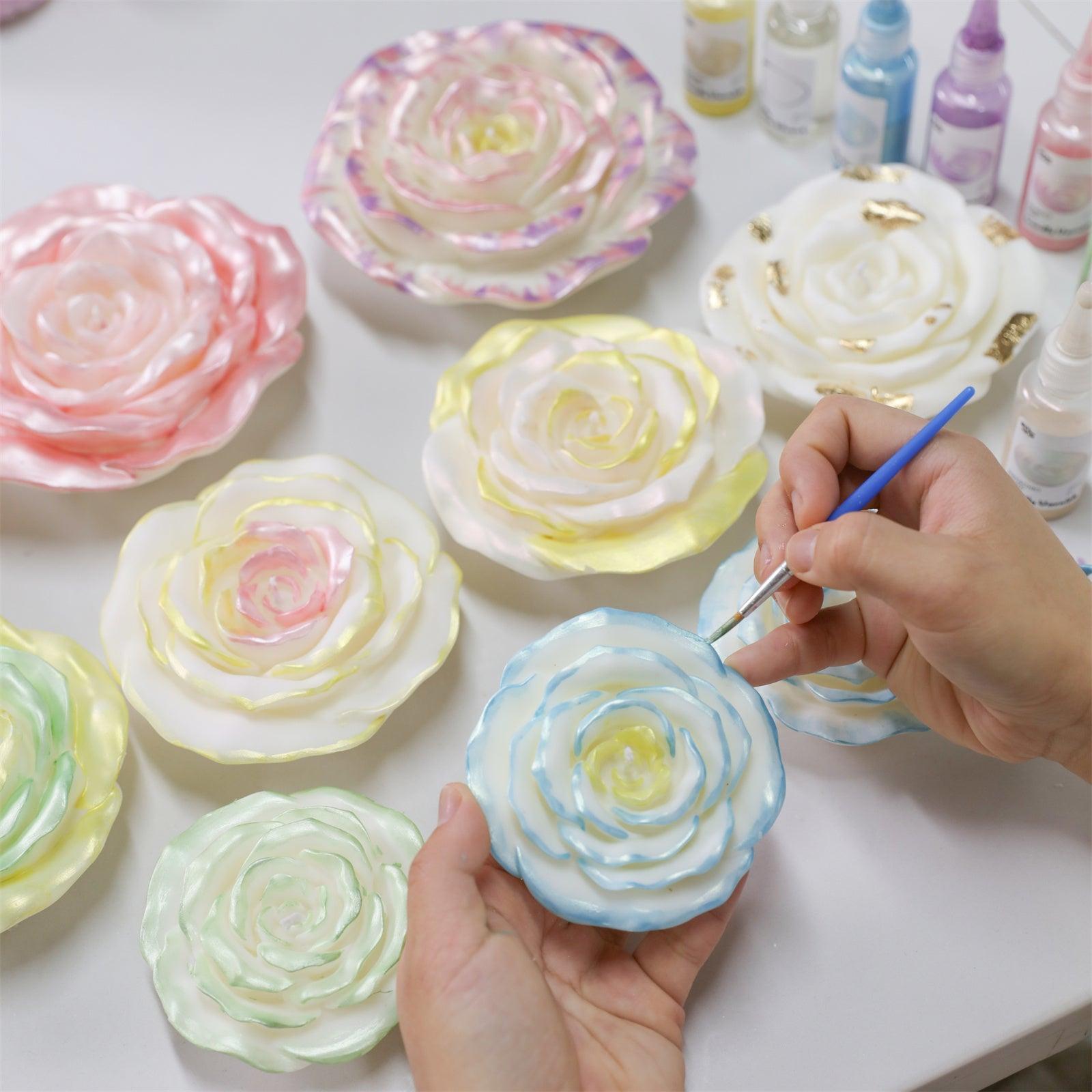 Handmade gradient rose flower candle – unique decorative artisan design