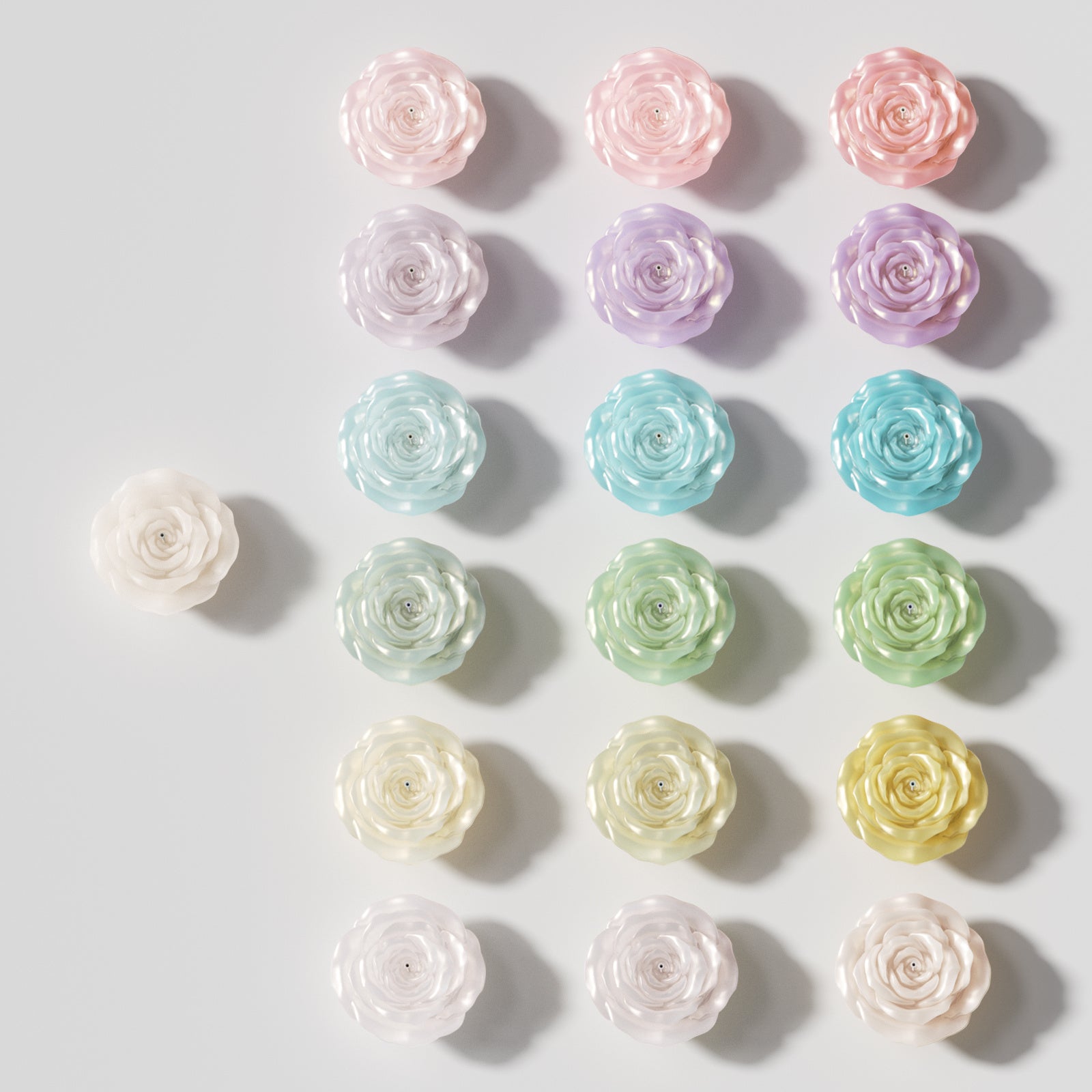 Summer-style handmade rose candles with glossy finish – elegant structure and layered design for home decor - Boowan Nicole