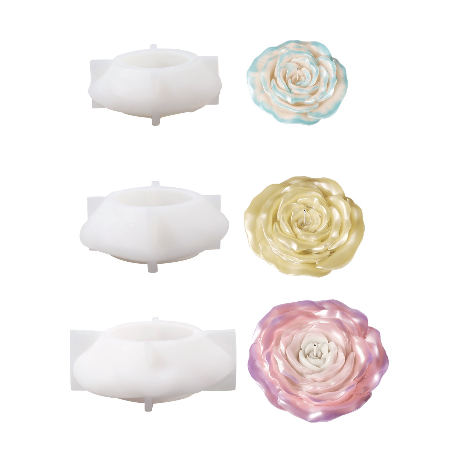 Velvet Bloom Rose Candle Silicone Mold Collection