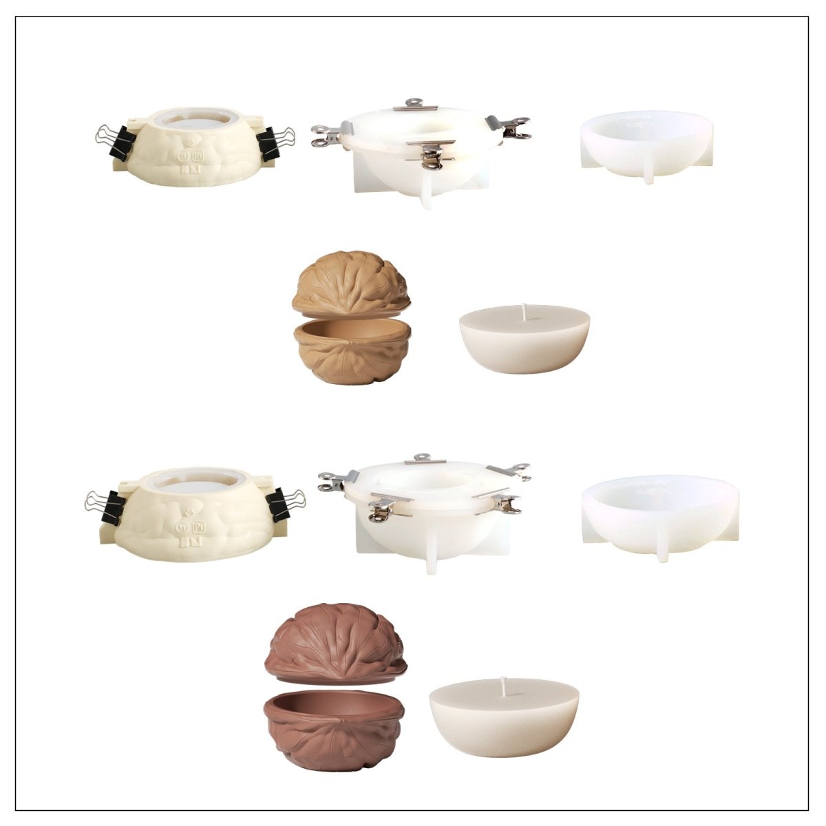 Buy 3oz & 5oz Walnut Candle Jar with Refill Mold - Boowan Nicole