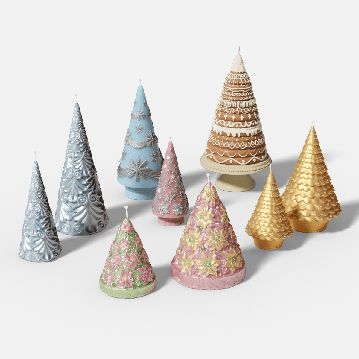 Winter Whimsy – Gently Used Christmas Tree Silicone Mold CollectionGently Used MoldLZ0757-Used