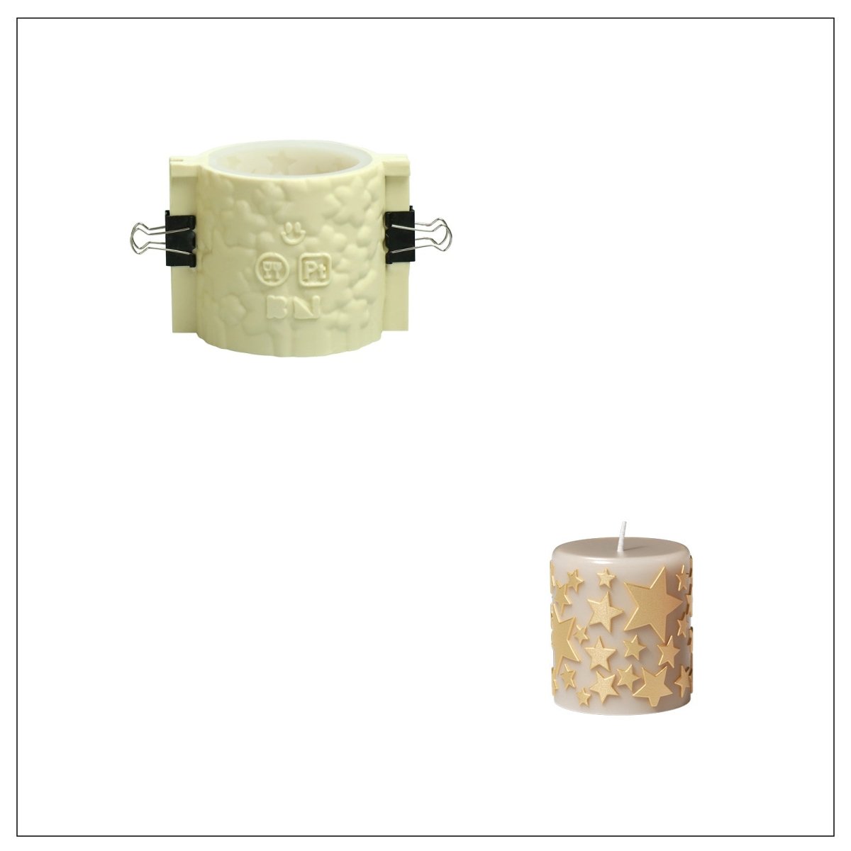 Wishing Star Pillar Candle Silicone Mold Collection3D Candle MoldLZ0907