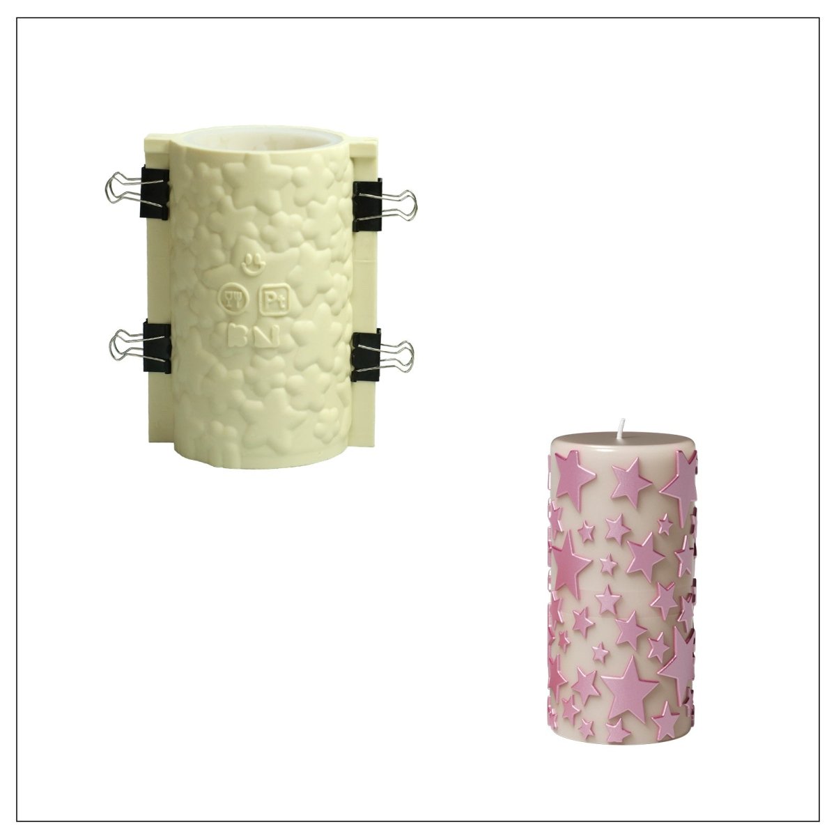Wishing Star Pillar Candle Silicone Mold Collection3D Candle MoldLZ0906