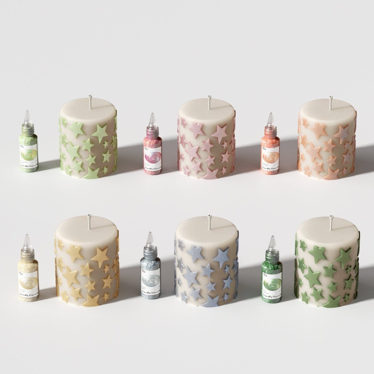 Wishing Star Pillar Candle Silicone Mold Collection3D Candle MoldLZ0907