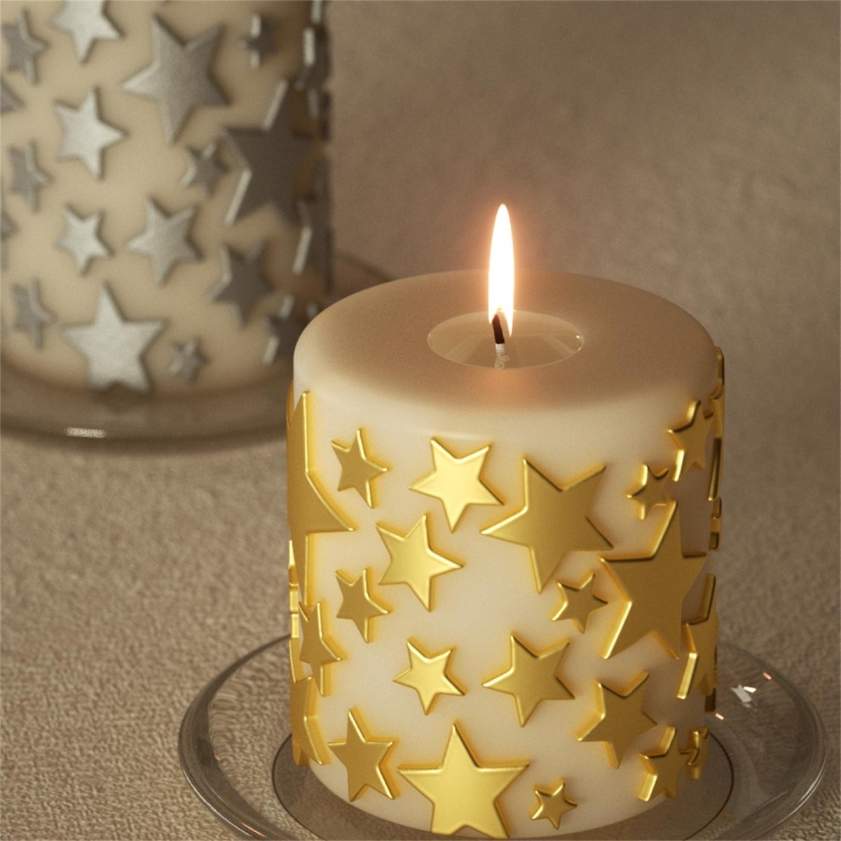 Wishing Star Pillar Candle Silicone Mold Collection3D Candle MoldLZ0907