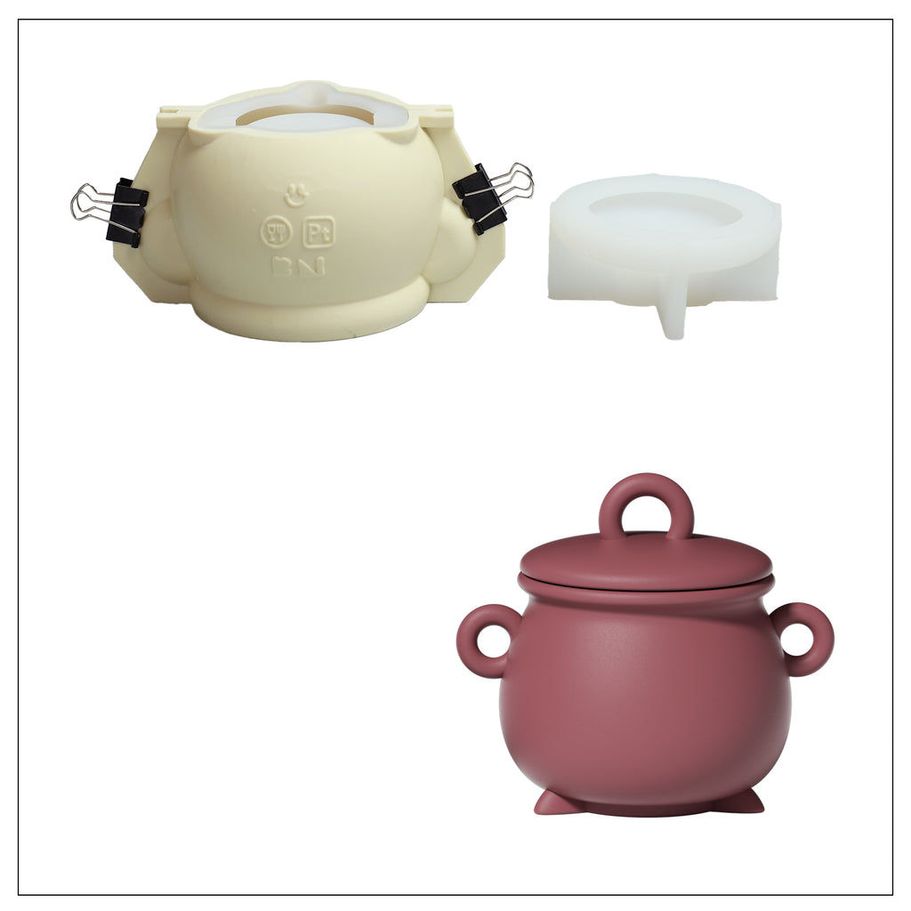 buy 7oz cauldron candle jar silicone mold 