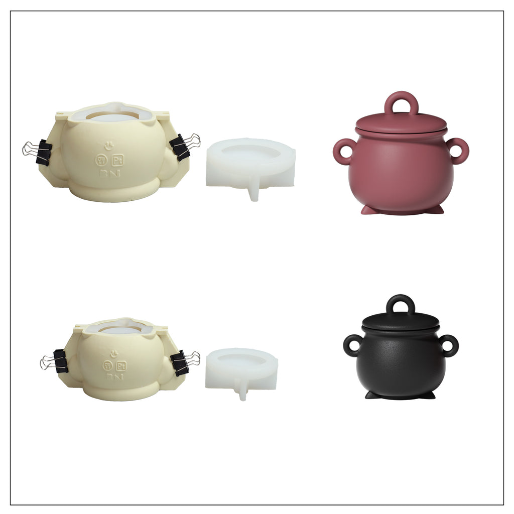 buy 4oz & 7oz cauldron candle jar silicone mold 