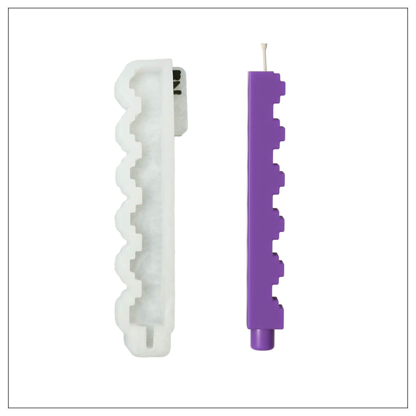 Силиконовая форма для свечей с зигзагообразным сужением