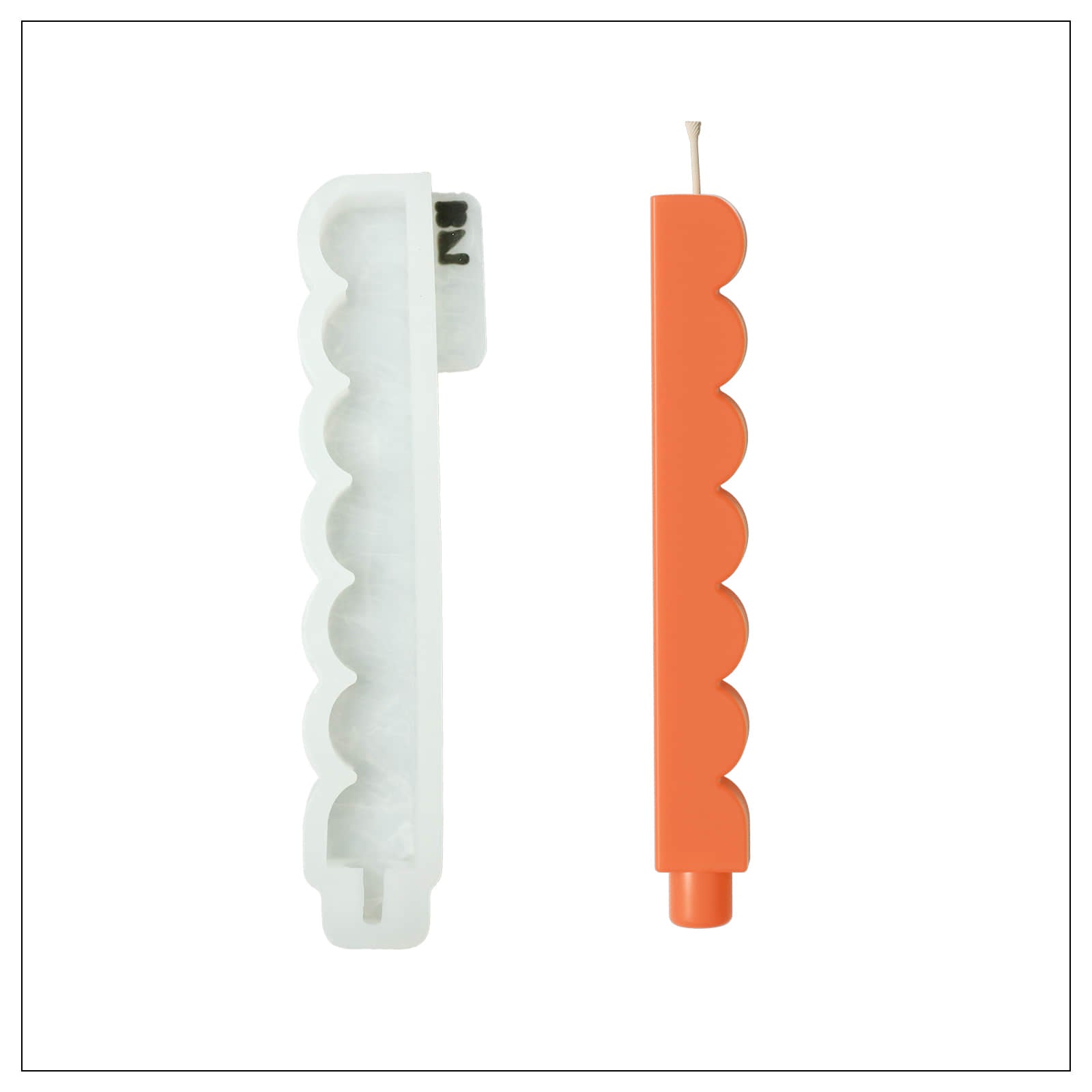 Силиконовая форма для свечей с зигзагообразным сужением