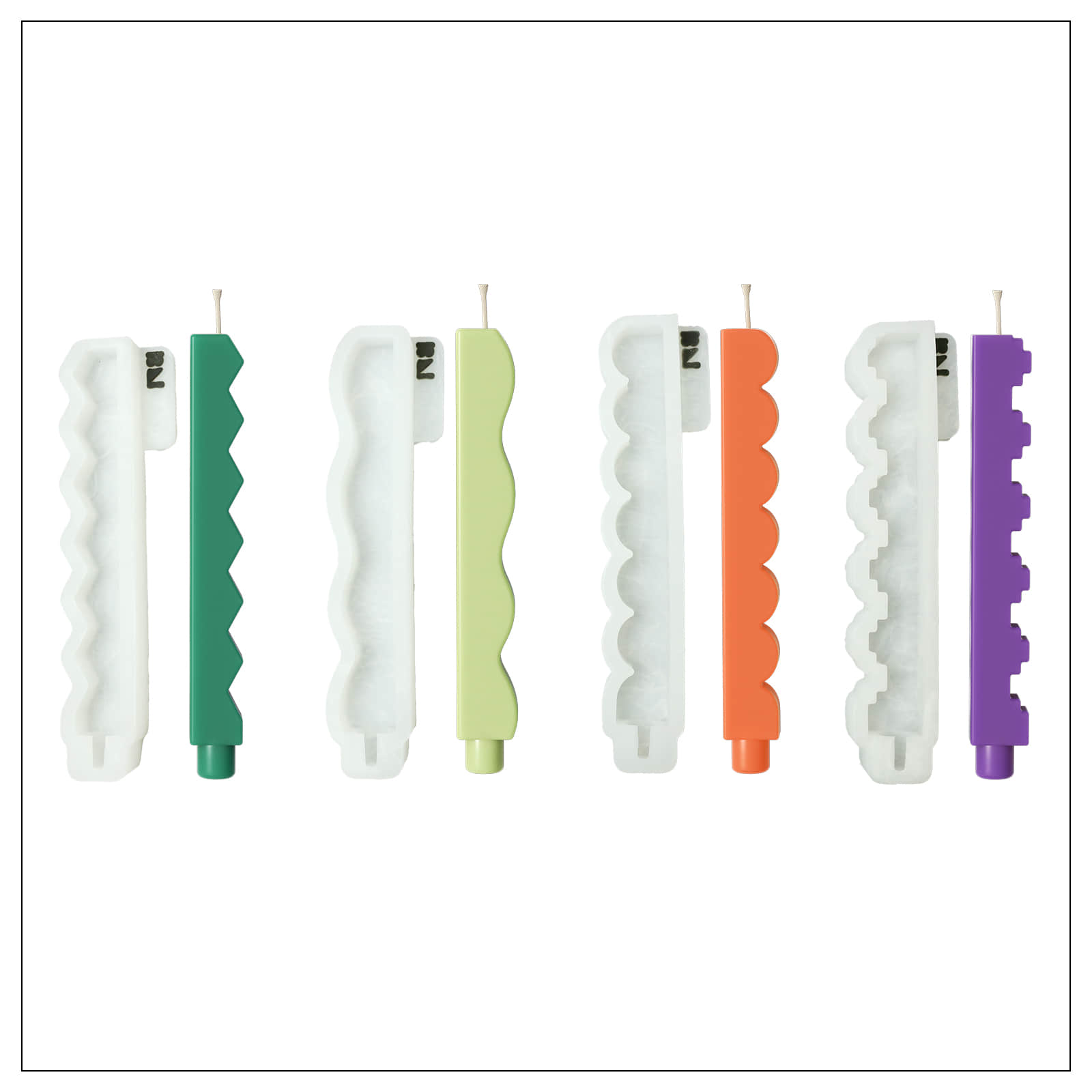 Силиконовая форма для свечей с зигзагообразным сужением