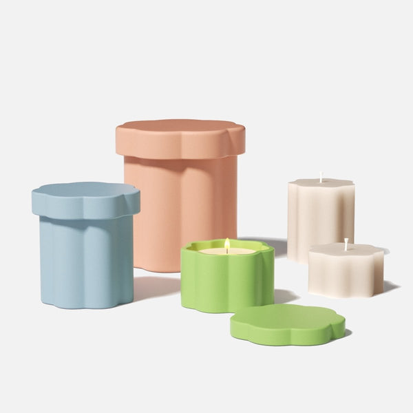 Floral Column Candle Jar Silicone Mold