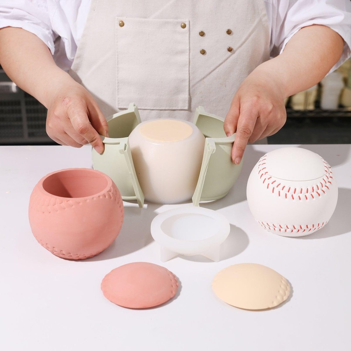 UP Vibe × Boowan Nicole ｜ Sports Series: 11oz Baseball Candle Jar Silicone MoldCandle Jar MoldSH1072-1-2