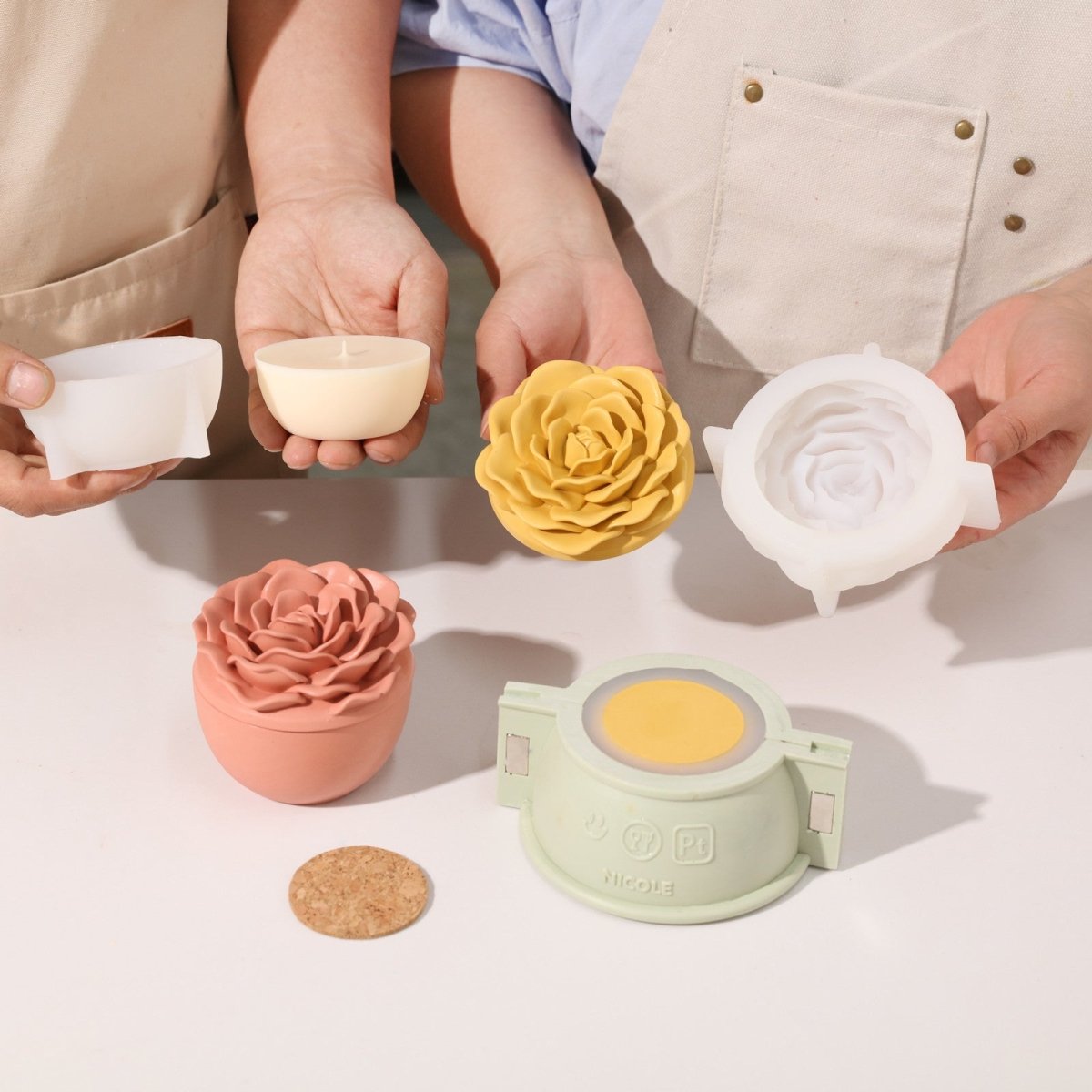 Crowning Rose Candle Jar Silicone Mold & Refill Mold CollectionCandle Jar MoldSH1075-1-2+LZ0699