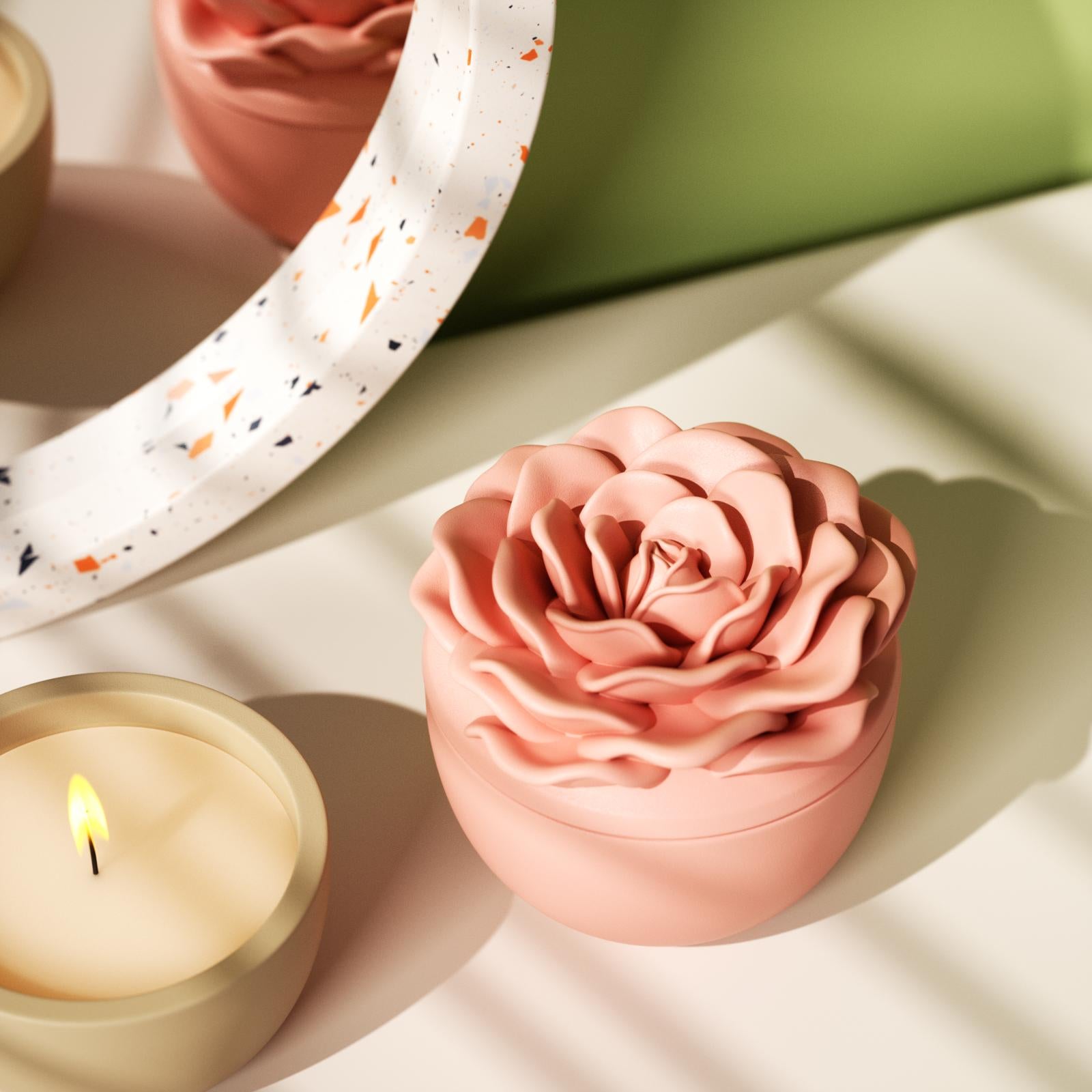 Crowning Rose Candle Jar Silicone Mold & 3.5oz Candle Refill Mold